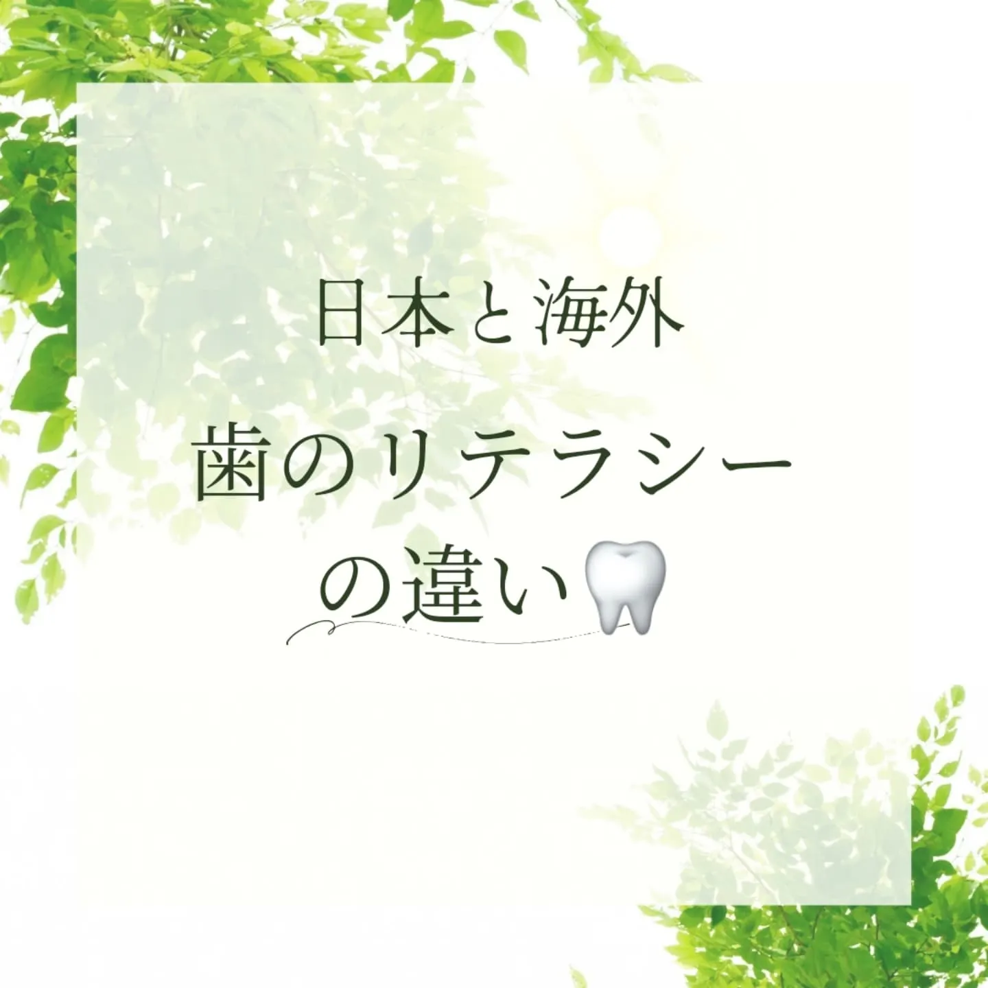 日本と海外における歯のリテラシーの違い！