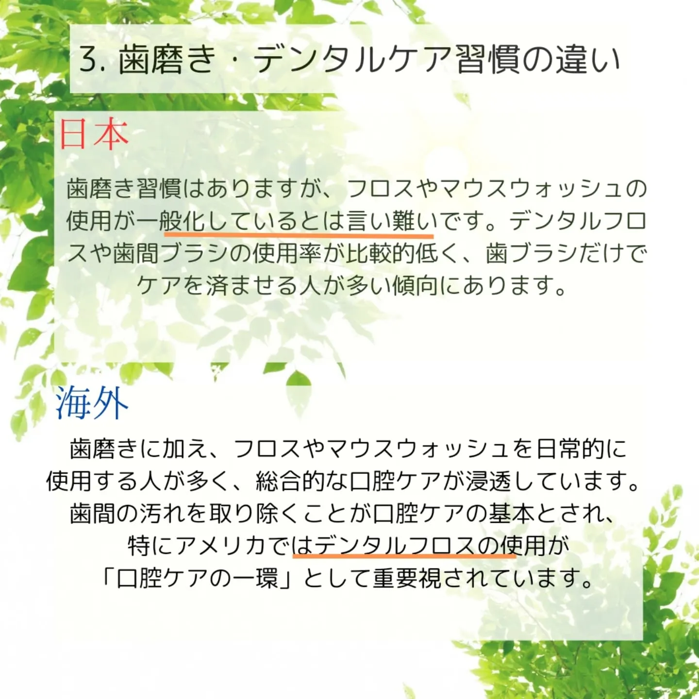 日本と海外における歯のリテラシーの違い！