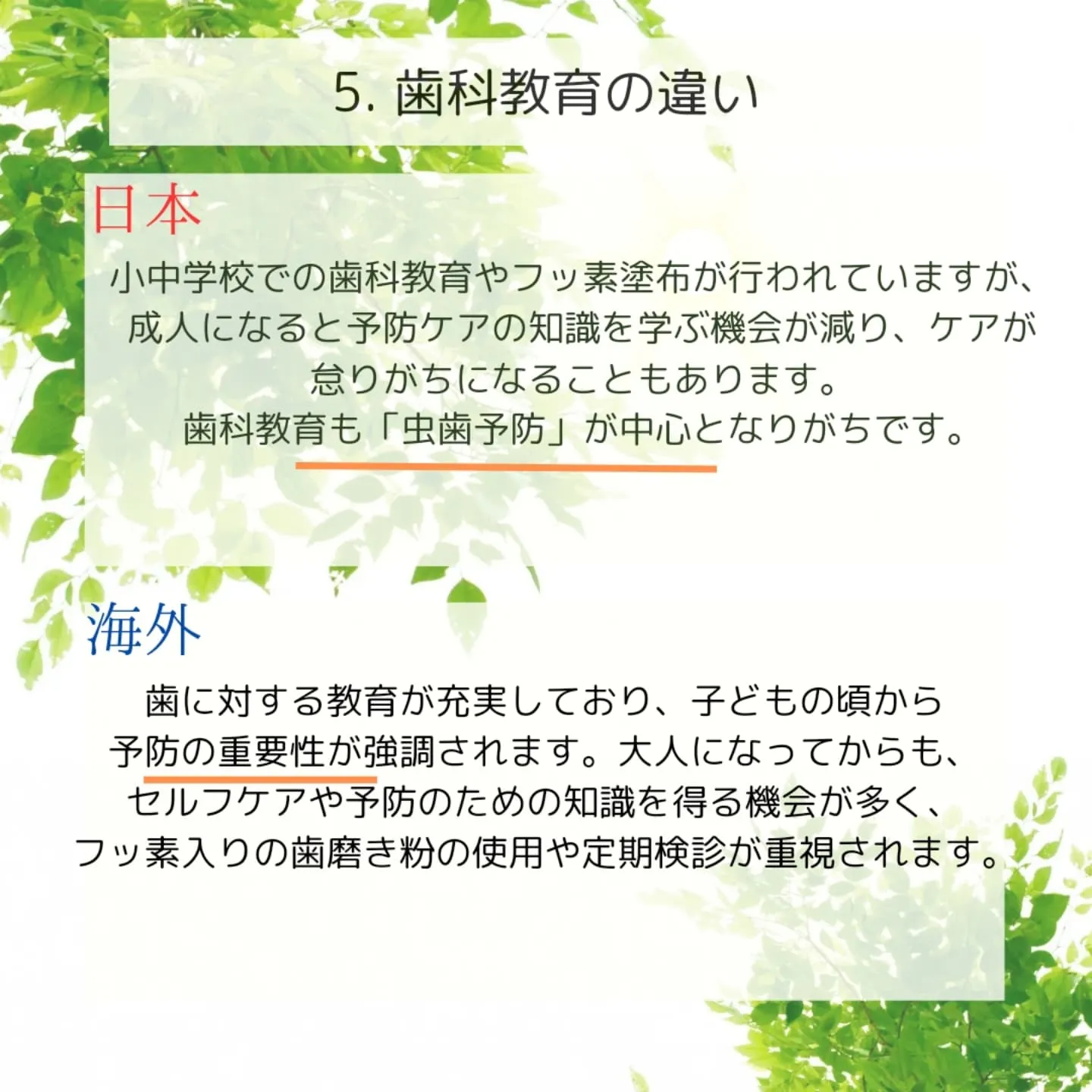 日本と海外における歯のリテラシーの違い！