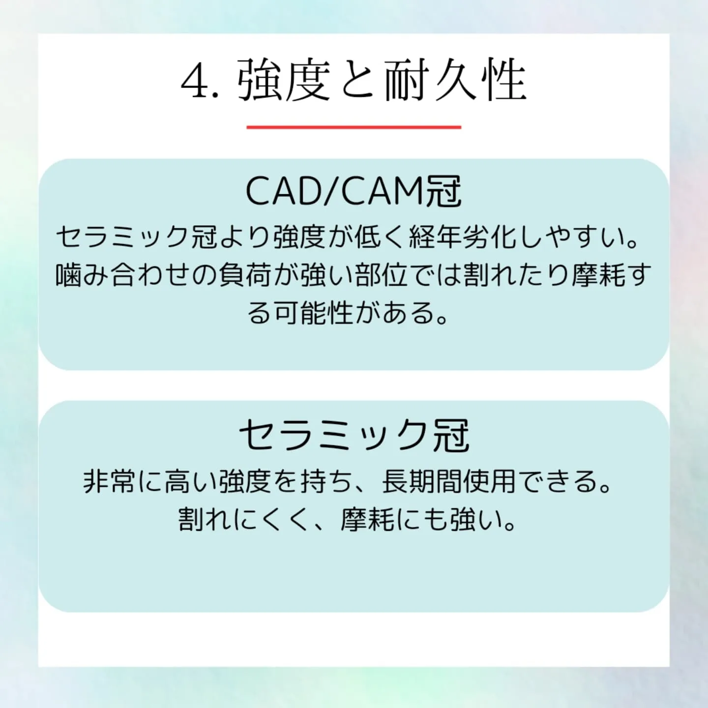 CAD/CAM冠とセラミック冠は、どちらも歯の修復に使われる...